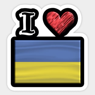 I love Flag from Ukraine Sticker